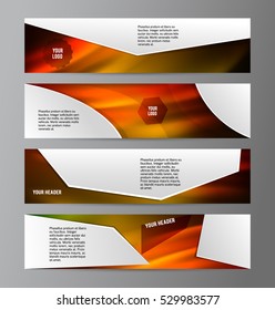 Set Design elements business presentation template. Vector illustration horizontal web banners background, backdrop abstract form broken line. EPS 10 for web buttons template, web site page heading