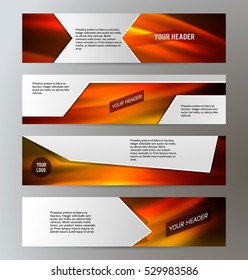 Set Design elements business presentation template. Vector illustration horizontal web banners background, backdrop abstract form broken line. EPS 10 for web buttons template, web site page heading