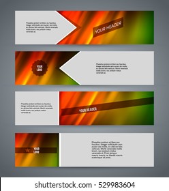 Set Design elements business presentation template. Vector illustration horizontal web banners background, backdrop abstract form broken line. EPS 10 for web buttons template, web site page heading