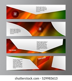 Set Design elements business presentation template. Vector illustration horizontal web banners background, backdrop abstract form broken line. EPS 10 for web buttons template, web site page heading