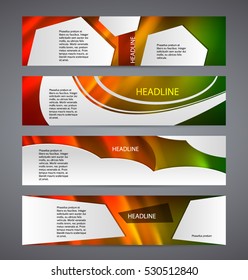 Set Design elements business presentation template. Vector illustration horizontal web banners background, backdrop abstract form broken line. EPS 10 for web buttons template, web site page heading