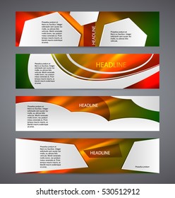 Set Design elements business presentation template. Vector illustration horizontal web banners background, backdrop abstract form broken line. EPS 10 for web buttons template, web site page heading