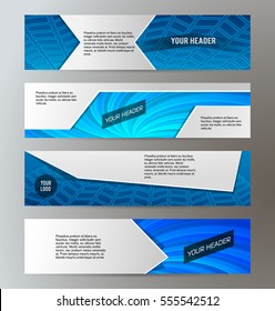 Set Design elements business presentation template. Vector illustration horizontal web banners background, backdrop abstract blue form. EPS 10 for web buttons template, web site page presentation