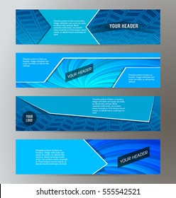 Set Design elements business presentation template. Vector illustration horizontal web banners background, backdrop abstract blue form. EPS 10 for web buttons template, web site page presentation