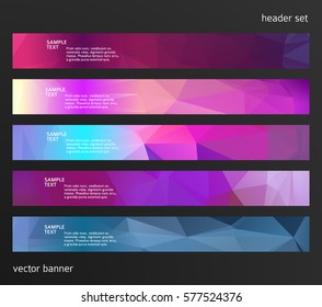 Set Design elements business presentation template. Vector illustration horizontal web banners background, backdrop abstract blurry form. EPS 10 for web buttons template, web site page presentation