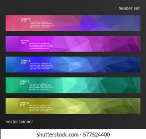 Set Design elements business presentation template. Vector illustration horizontal web banners background, backdrop abstract blurry form. EPS 10 for web buttons template, web site page presentation