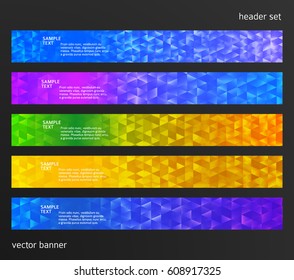 Set Design elements business presentation template. Vector illustration horizontal web banners background, backdrop abstract blurry form. EPS 10 for web buttons template, web site page presentation