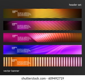 Set Design elements business presentation template. Vector illustration horizontal web banners background, backdrop abstract blurry form. EPS 10 for web buttons template, web site page presentation