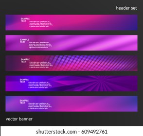 Set Design elements business presentation template. Vector illustration horizontal web banners background, backdrop abstract blurry form. EPS 10 for web buttons template, web site page presentation