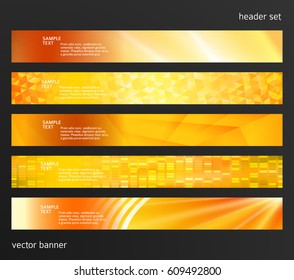 Set Design elements business presentation template. Vector illustration horizontal web banners background, backdrop abstract blurry form. EPS 10 for web buttons template, web site page presentation