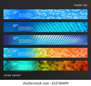 Set Design elements business presentation template. Vector illustration horizontal web banners background, backdrop abstract blurry form. EPS 10 for web buttons template, web site page presentation