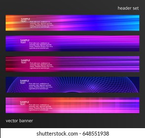 Set Design elements business presentation template. Vector illustration horizontal web banners background, backdrop abstract blurry form. EPS 10 for web buttons template, web site page presentation