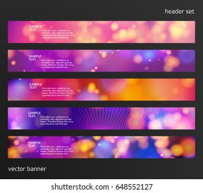 Set Design elements business presentation template. Vector illustration horizontal web banners background, backdrop abstract blurry form. EPS 10 for web buttons template, web site page presentation