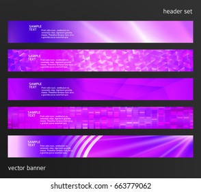 Set Design elements business presentation template. Vector illustration horizontal web banners background, backdrop abstract blurry form. EPS 10 for web buttons template, web site page presentation