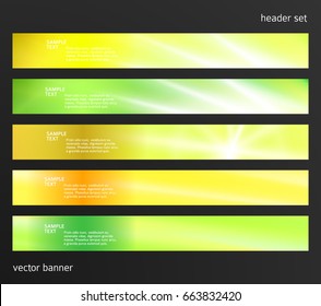 Set Design elements business presentation template. Vector illustration horizontal web banners background, backdrop abstract blurry form. EPS 10 for web buttons template, web site page presentation