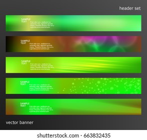 Set Design elements business presentation template. Vector illustration horizontal web banners background, backdrop abstract blurry form. EPS 10 for web buttons template, web site page presentation