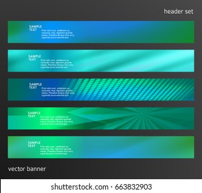 Set Design elements business presentation template. Vector illustration horizontal web banners background, backdrop abstract blurry form. EPS 10 for web buttons template, web site page presentation