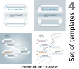 Set Design elements business presentation template. Vector illustration style infographics / web banners / charts and graphs and tables on white background. EPS 10