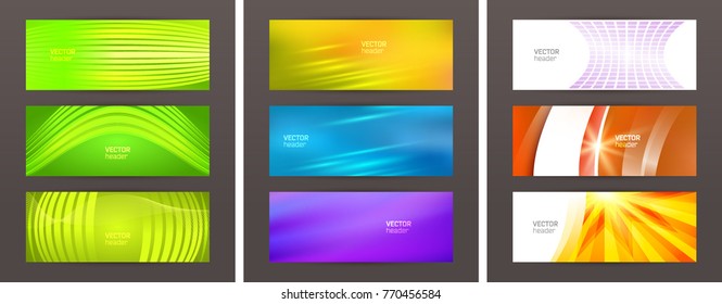 Set Design elements business presentation template. Vector illustration horizontal web banners background, backdrop abstract blurry form. EPS 10 for web buttons template, web site page presentation
