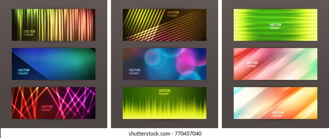 Set Design elements business presentation template. Vector illustration horizontal web banners background, backdrop abstract blurry form. EPS 10 for web buttons template, web site page presentation