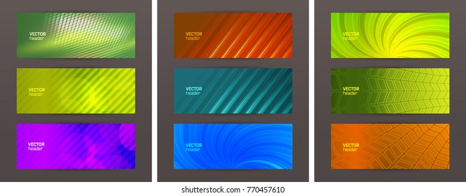 Set Design elements business presentation template. Vector illustration horizontal web banners background, backdrop abstract blurry form. EPS 10 for web buttons template, web site page presentation