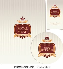 set of design elements for a cafe or restaurant with cover menu , stand for drinks and business card