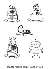 Set of design elements -- cakes