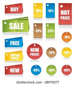 Set of design elements can used for tags, labels, stickers, badges in your work.