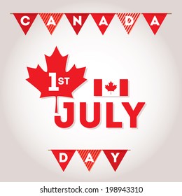 Set design elements for Canada Day first of July. Vector modern stylish illustration. Layered file