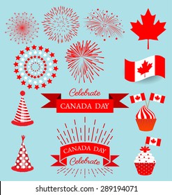 Set design elements for celebrate the national day of Canada