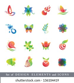 Set of  Design Elements. Collection with icons for abstract logo.