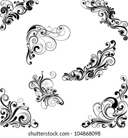 Set of design elements and corner