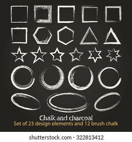 Set design elements created using brushes made of chalk. In addition to the icons in the file also contains 12 original brushes.