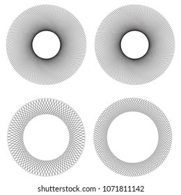 Set Design elements. Curved many streak. Abstract Circular logo element on white background isolated. Creative band art. Vector illustration EPS 10. digital for promotion new product