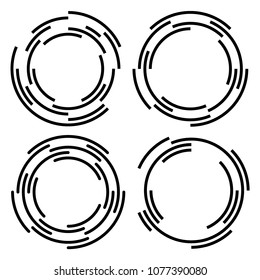 Set Design elements. Curved many streak. Abstract Circular logo element on white background isolated. Creative band art. Vector illustration EPS 10. digital for promotion new product