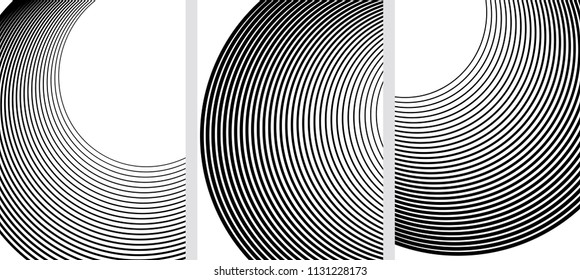 Set Design elements. Curved many streak. Abstract Circular logo element on white background isolated. Creative band art. Vector illustration EPS 10. digital for promotion new product