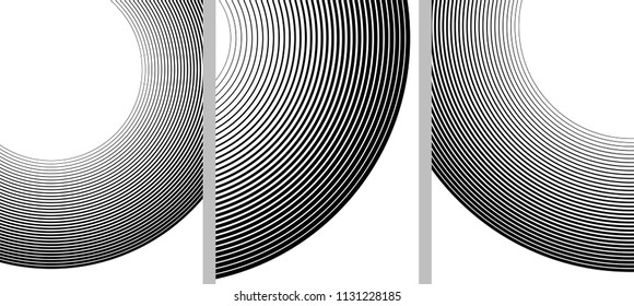 Set Design elements. Curved many streak. Abstract Circular logo element on white background isolated. Creative band art. Vector illustration EPS 10. digital for promotion new product
