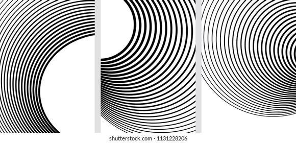 Set Design elements. Curved many streak. Abstract Circular logo element on white background isolated. Creative band art. Vector illustration EPS 10. digital for promotion new product