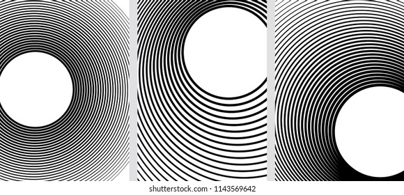 Set Design elements. Curved many streak. Abstract Circular logo element on white background isolated. Creative band art. Vector illustration EPS 10. digital for promotion new product