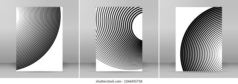 Set Design elements. Curved many streak. Abstract Circular logo element on white background isolated. Creative band art. Vector illustration EPS 10. digital for promotion new product
