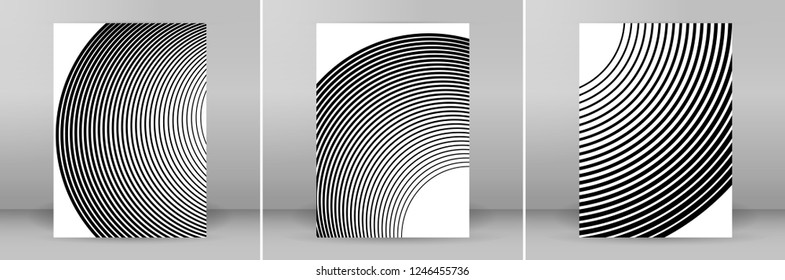 Set Design elements. Curved many streak. Abstract Circular logo element on white background isolated. Creative band art. Vector illustration EPS 10. digital for promotion new product