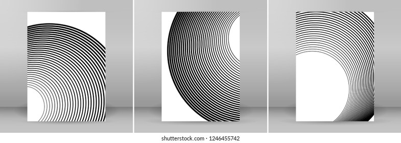Set Design elements. Curved many streak. Abstract Circular logo element on white background isolated. Creative band art. Vector illustration EPS 10. digital for promotion new product