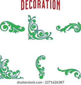 Conjunto de elementos de diseño. Colección de elementos de línea vintage decorativa Ilustración vectorial