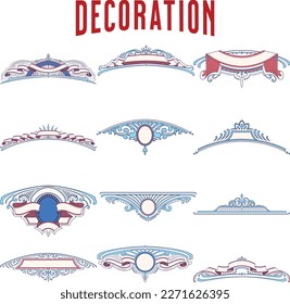Set of design elements. Decorative vintage line elements collection Vector illustration