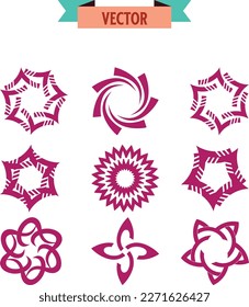 Set of design elements. Decorative vintage line elements collection Vector illustration