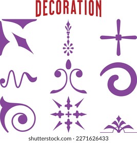 Set of design elements. Decorative vintage line elements collection Vector illustration