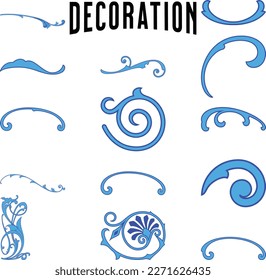 Set of design elements. Decorative vintage line elements collection Vector illustration
