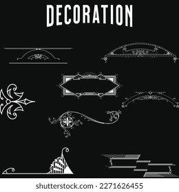 Set of design elements. Decorative vintage line elements collection Vector illustration