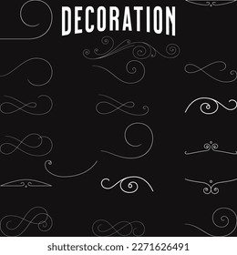 Set of design elements. Decorative vintage line elements collection Vector illustration