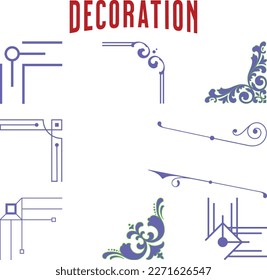 Set of design elements. Decorative vintage line elements collection Vector illustration